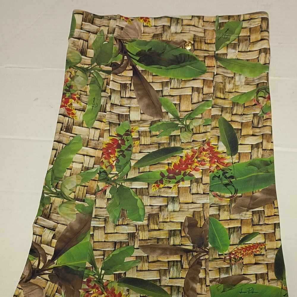 ❤️LANCA PERFUME MIDI PLEATED BACK SKIRT SIGNED LEAVES 26" WAIST - Picture 2 of 8